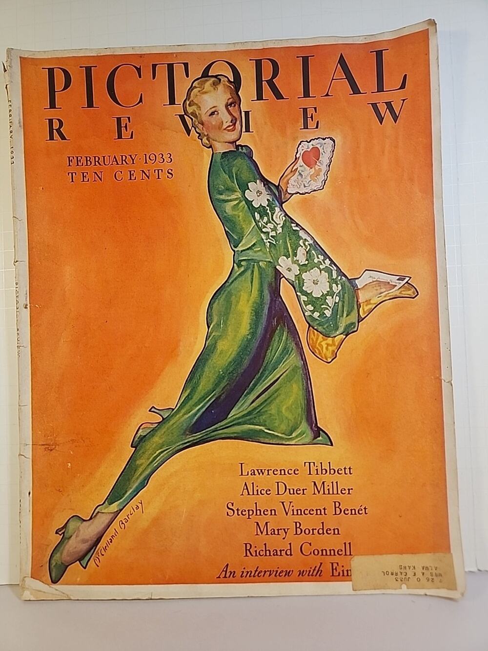 Feb 1933 PICTORIAL REVIEW Mag, Paper Dolls DOLLY DINGLE; Einstein; S. V. Benet